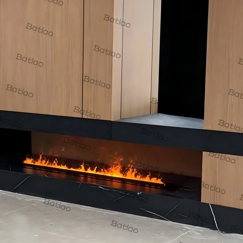 Recessed 3D Water Vapor Electric Fireplace flame ambient light Insert Built-in Humidifier Steam Flame luxury gold mist firepit