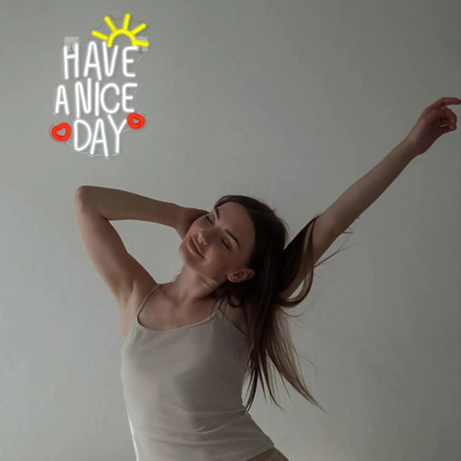 Have A Nice Day Neon Sign Windows Decor Witte LED Neon Lights USB Dimbaar voor Cafe Bar Club Verjaardagsfeestje Bruiloft Decor Geschenken