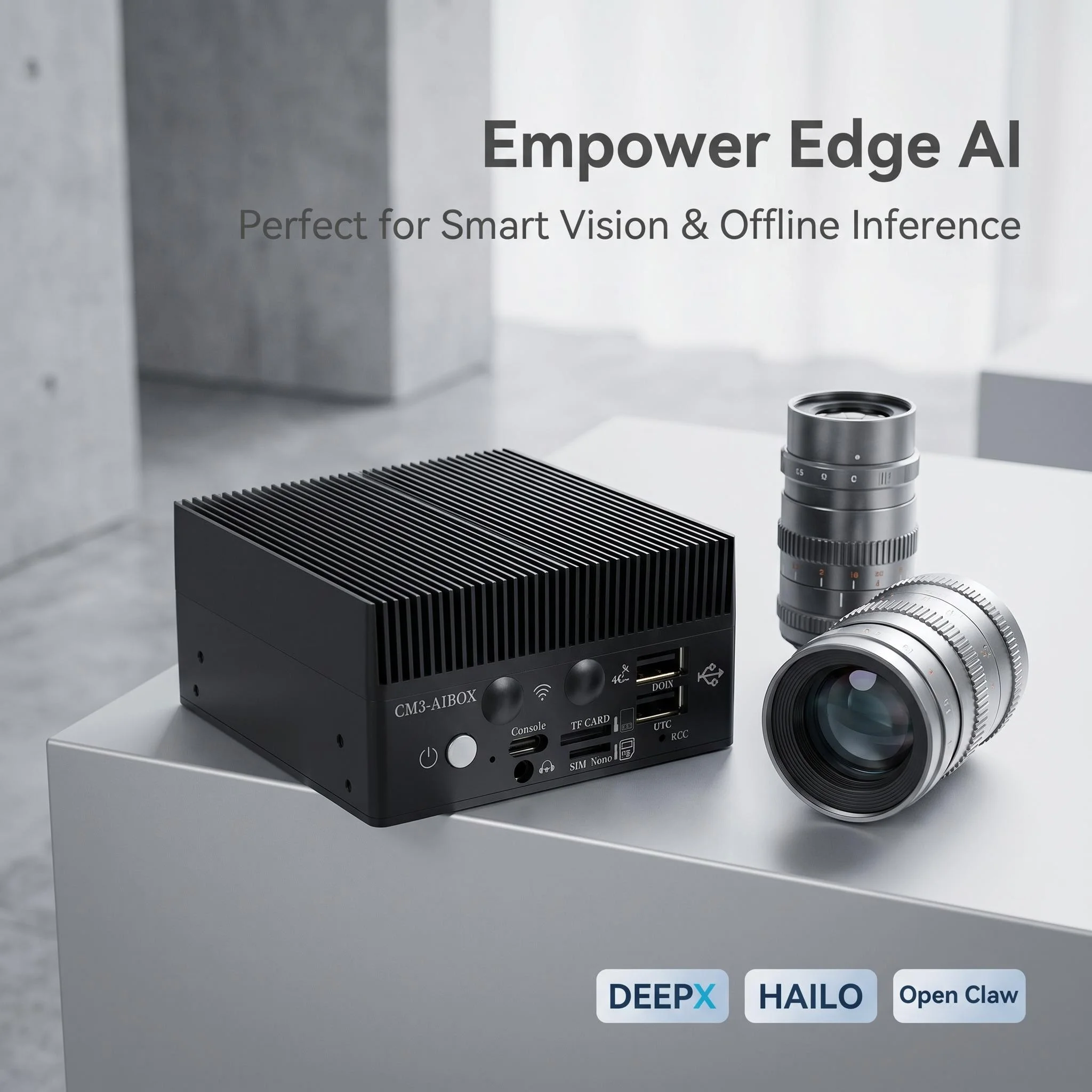 TM-CM3-ABOX Edge AI Computing Box with Rockchip RK3566 NPU for AI Acceleration, Pre-installed Ubuntu24.04 Opensource