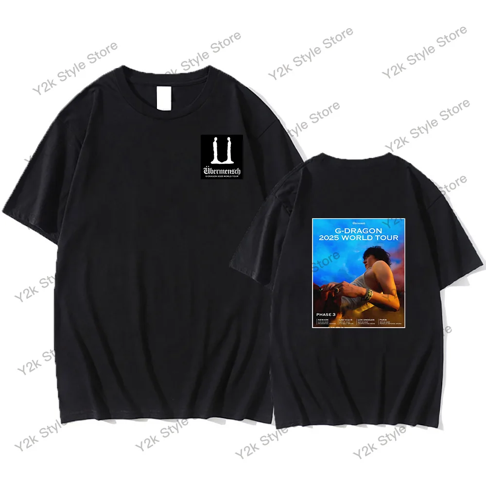 

Gdragon-Ubermensch 2025 World Tour: American Fans Support Pure Cotton Short Sleeves T-shirt Man Women O-neck Summer Casual Shirt
