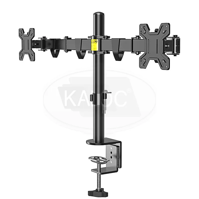 Dual Monitor Desktop Mounting Bracket for 17 to 27-Inch LCD Screens Rotation & Tilt Adjustable Two-Arm Desk Stand Support