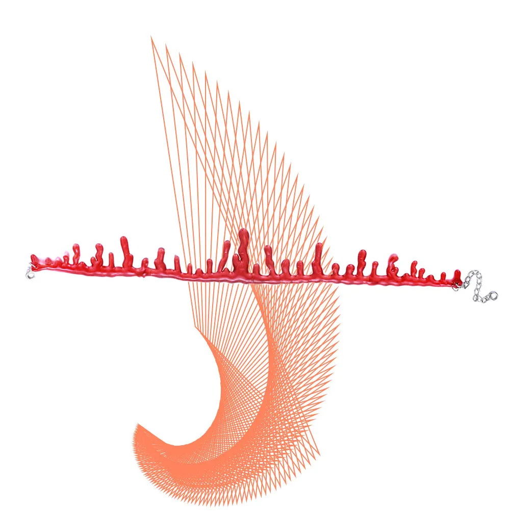 

4Pcs Realistic Bloodstain Chain Necklace Gothic Red Halloween Costume Jewelry for Theater Party Ball Body Adhesive Decoration