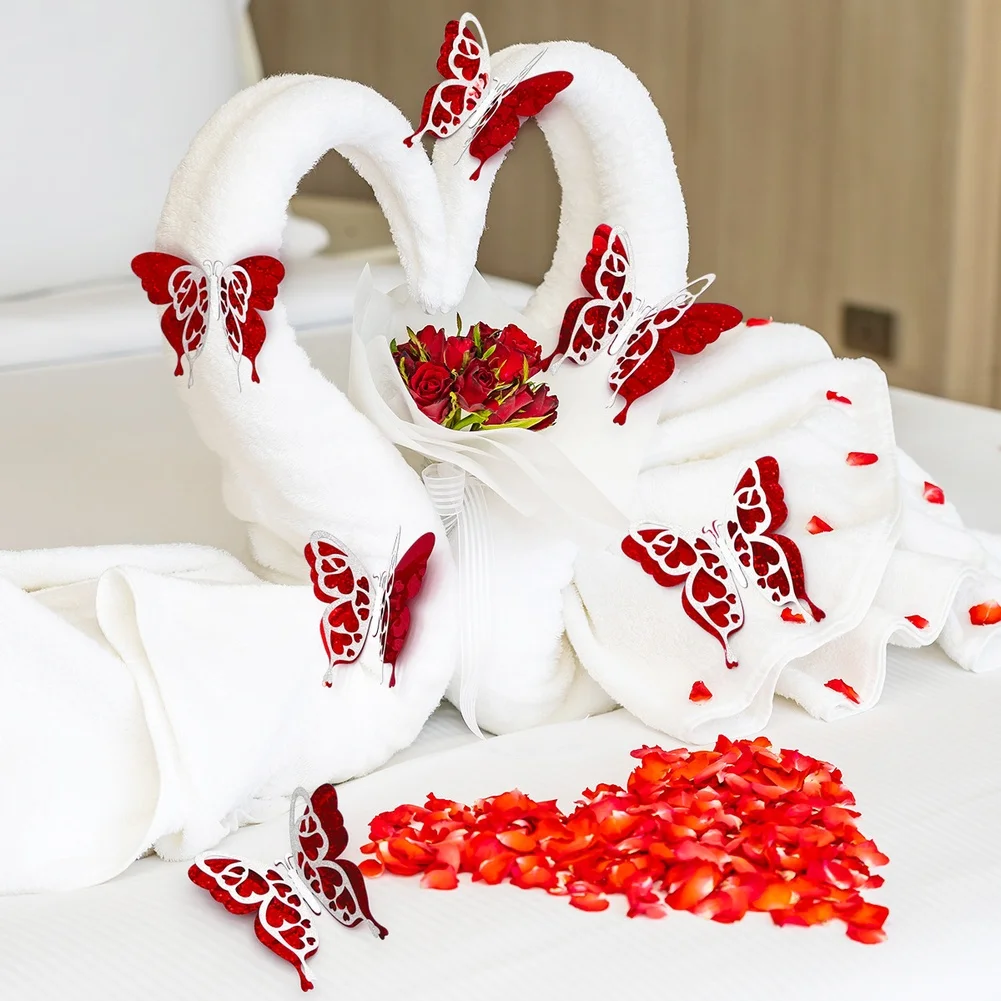 European Style 3D Butterfly Wall Stickers Set with 18 Pieces for Creating Elegant Wall Displays in Bedrooms and Living Areas