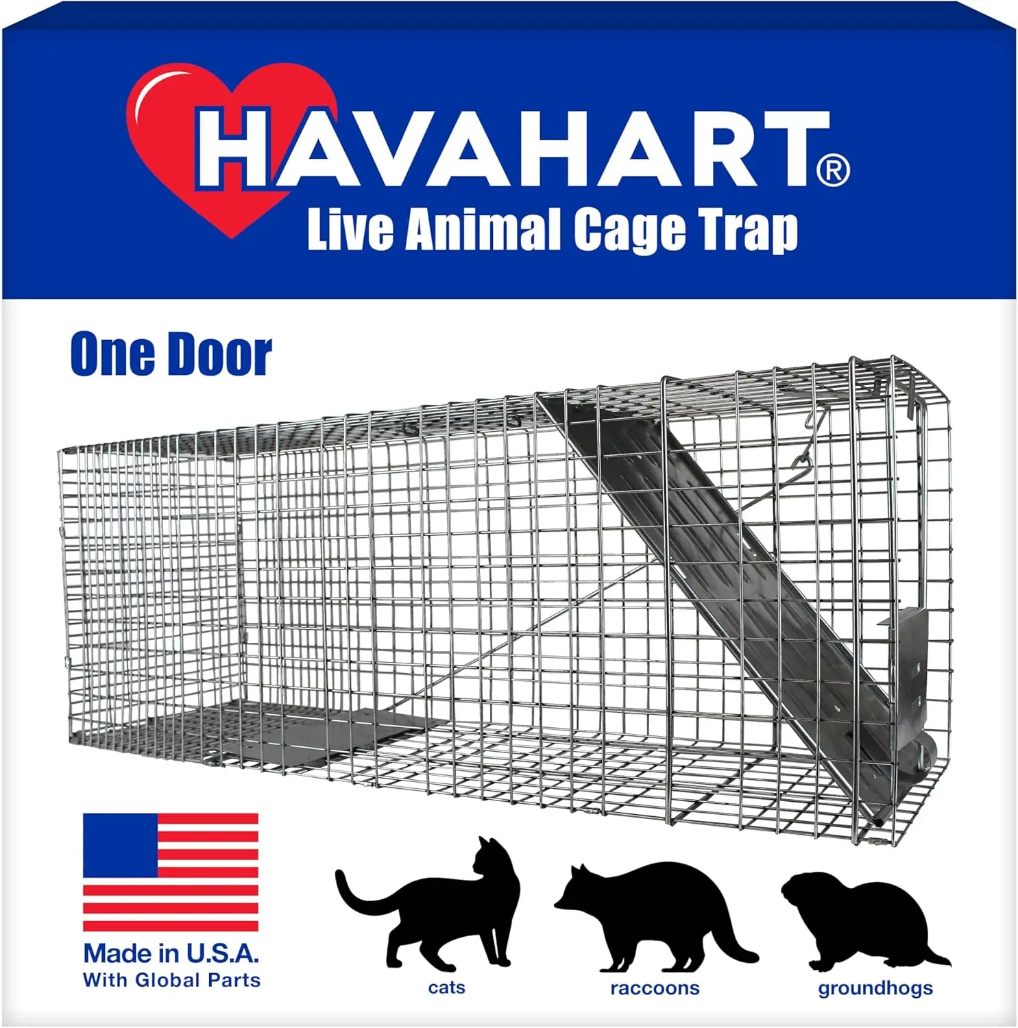 

1079SR Large 1-Door Humane Catch and Release Live Animal Trap Cage - Live Raccoon Trap, for Bobcats, Beavers, Dogs, & More