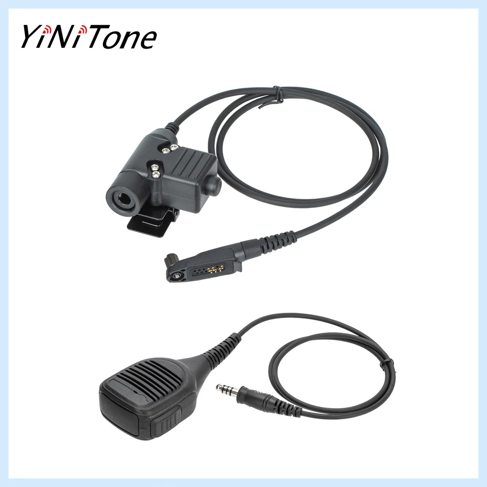 Ham Radio 7.1mm NATO Adapter Speaker Microphone with U94 PTT For Motorola GP-328 PLUS