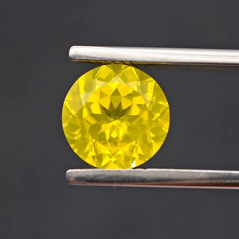 

Yellow Sapphire Canary Yellow Color Round Cut YAG Yttrium Aluminium Garnet Loose Gemstone Lab Diamond Stones for Jewelry Making