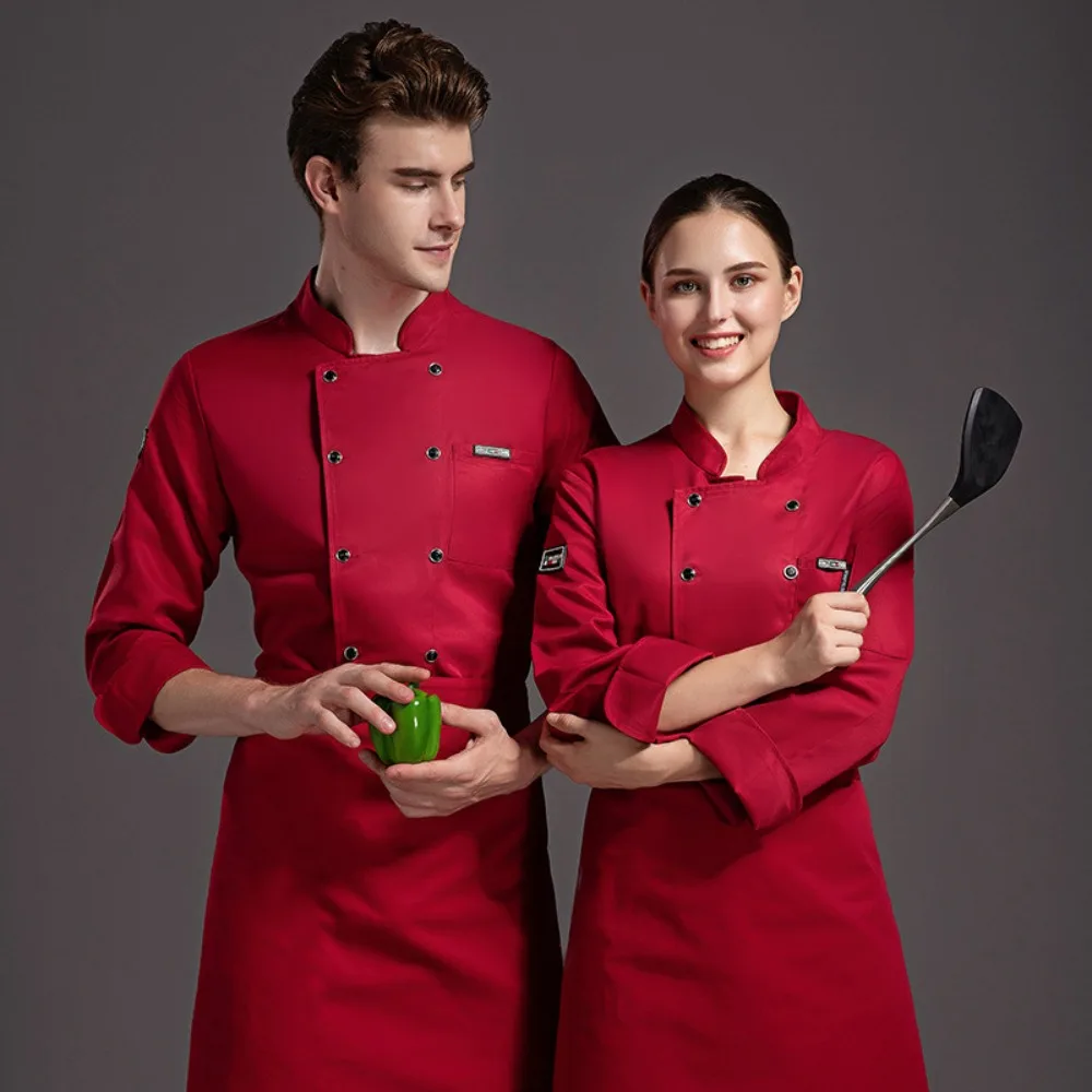 Western Restaurant Steakhouse Chef Coats | Long - Sleeve Chef Uniforms for Head Chefs & Pastry Chefs | Autumn & Winter Workwear