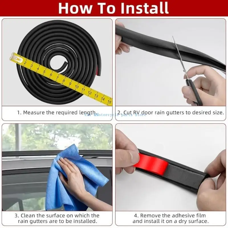

Y9UC TPE Roof Drainage Gutter Water Channel System for Caravans Easy Apply Water System for Outdoor Enthusiasts
