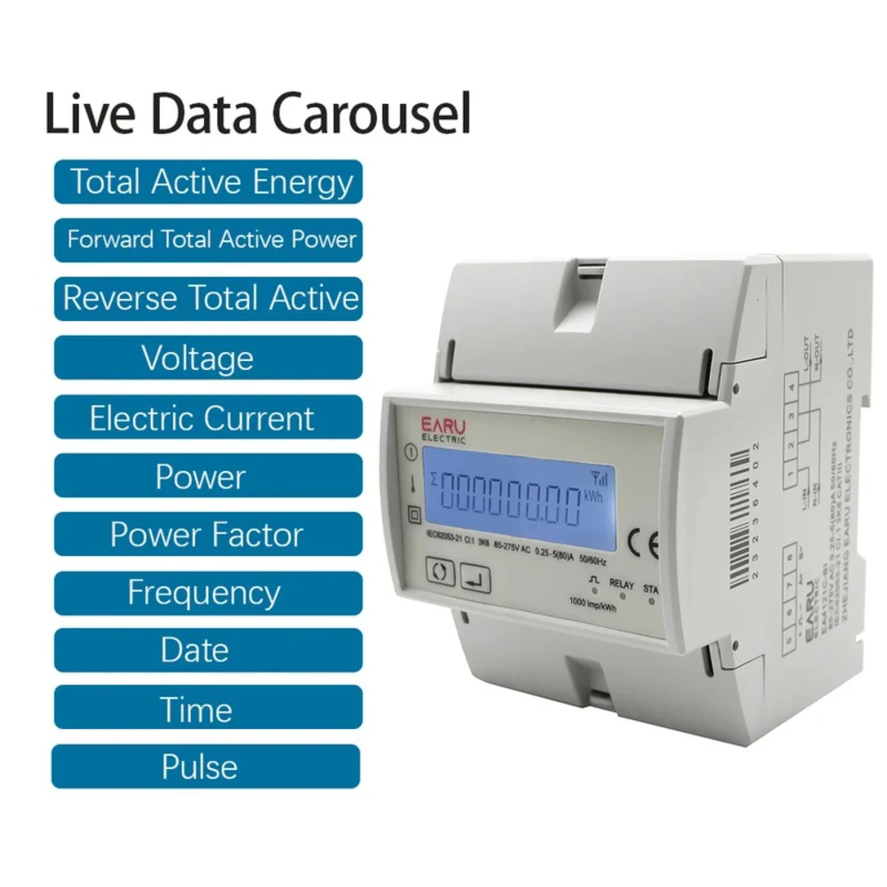 

Tuya WiFi/Zigbee 80A Smart Single Phase 2way Bidirectional Energy Meter Timer Power Consumption Monitor KWh Meter with Backlight
