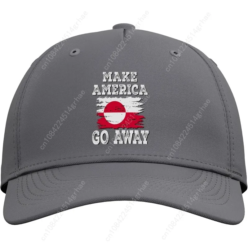Make America Go Away - Greenland Flag - Distressed Adjustable Baseball Hat