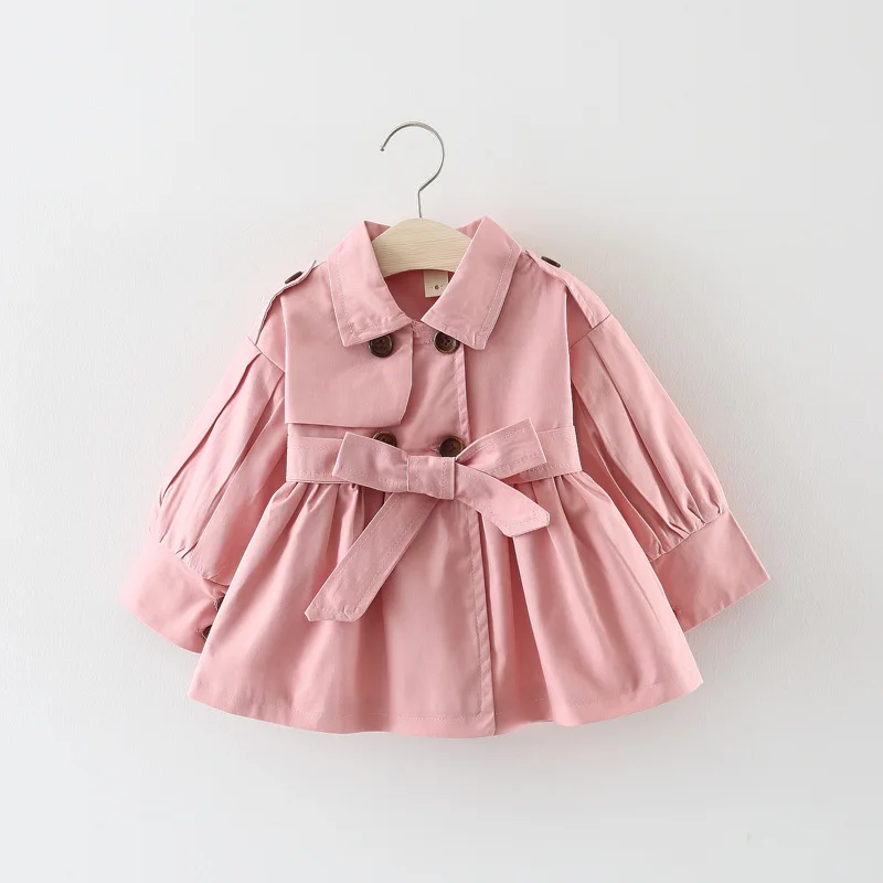 2023 Girls\' Coat Kids Jacket Children\'s Clothing New Spring Autumn Korean Style Cute Long Trench Baby Girls Windbreaker