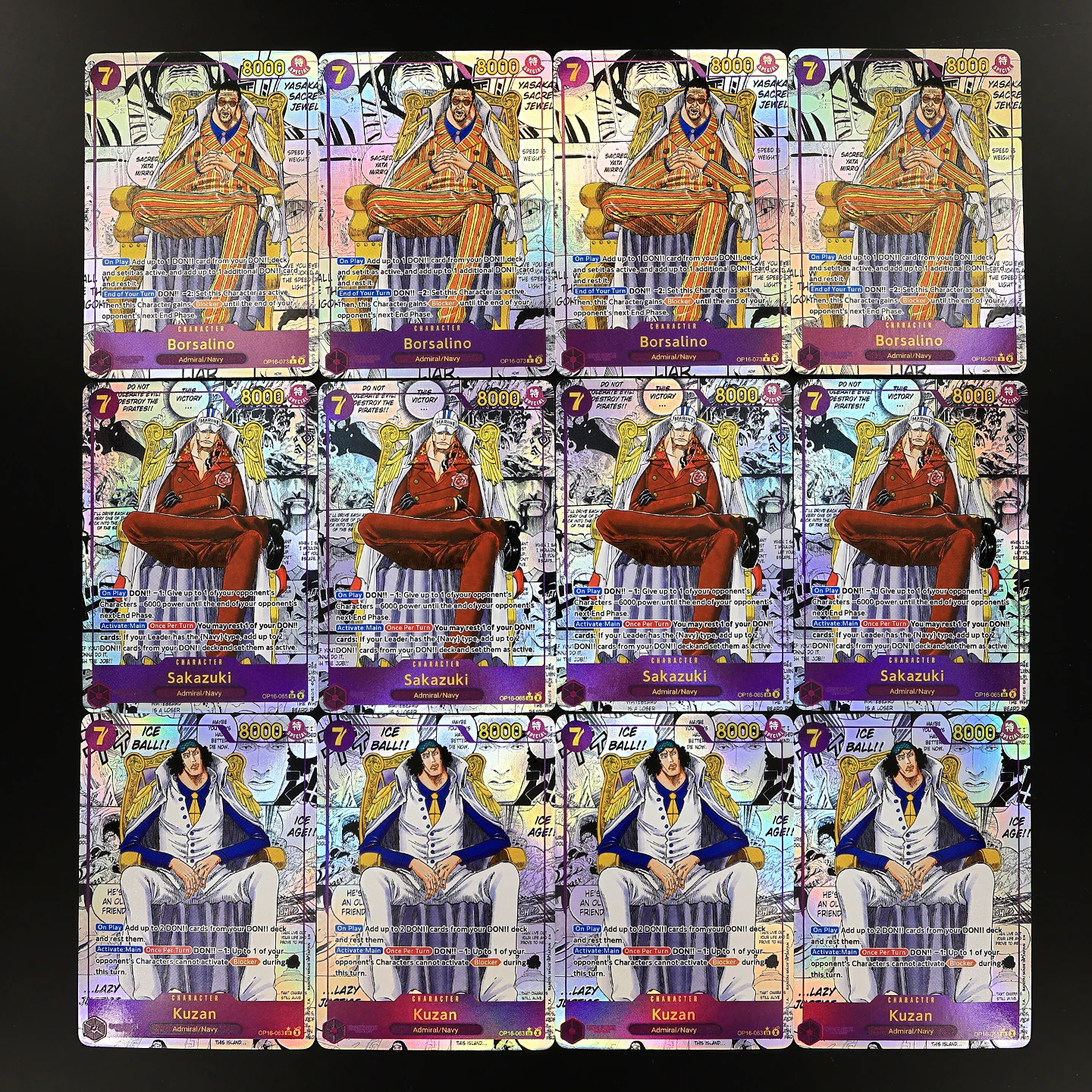 

OP16 Manga set One Piece TCG OPCG English Borsalino Kuzan Sakazuki OP16-063 065 073 Textured Foil Card Anime Collectible Cards