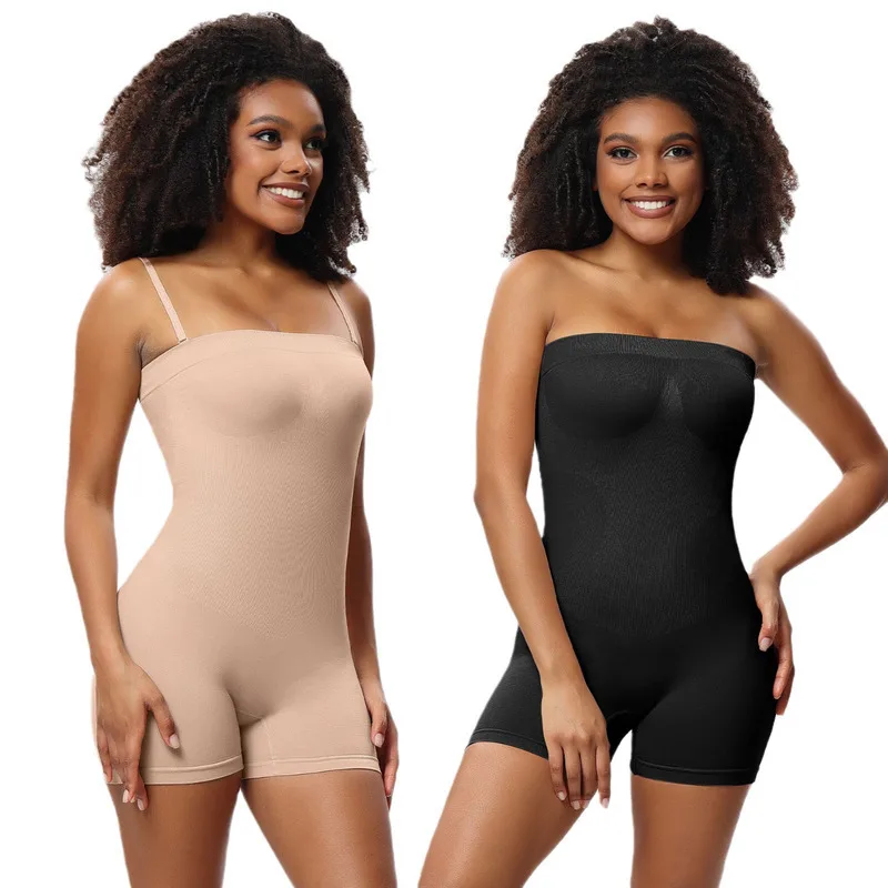 

Strapless Shortie Bodysuit for Women Tummy Control Shapewear Seamless Sculpt Body Shaper with Removable Straps Jumpsuit