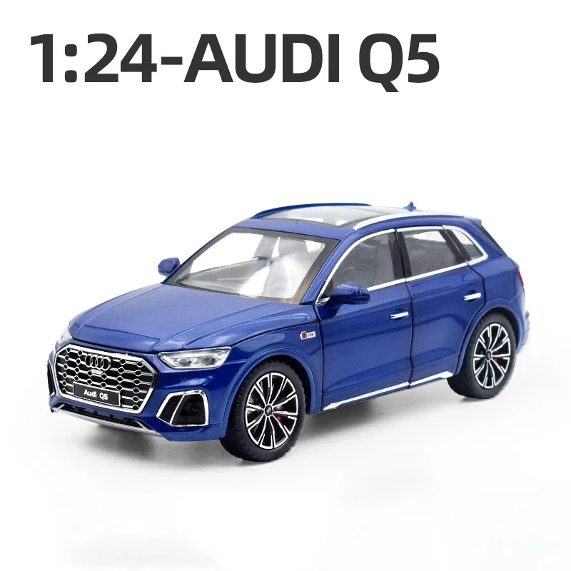 1:24 AUDI Q5 SUV 2022 Alloy Diecasts & Toy Vehicles Metal Toy Car Model Sound And Light Pull Back Collection Kids Toy