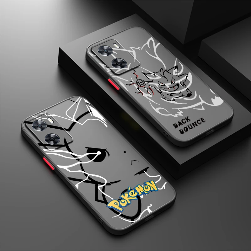 P-Pokemons P-Pikachus Cartoon Frosted Translucent For OPPO X5 X3 A54S A5 A94 A16 A53S A57 A74 A72 A96 A98 A78 5G Back image 2