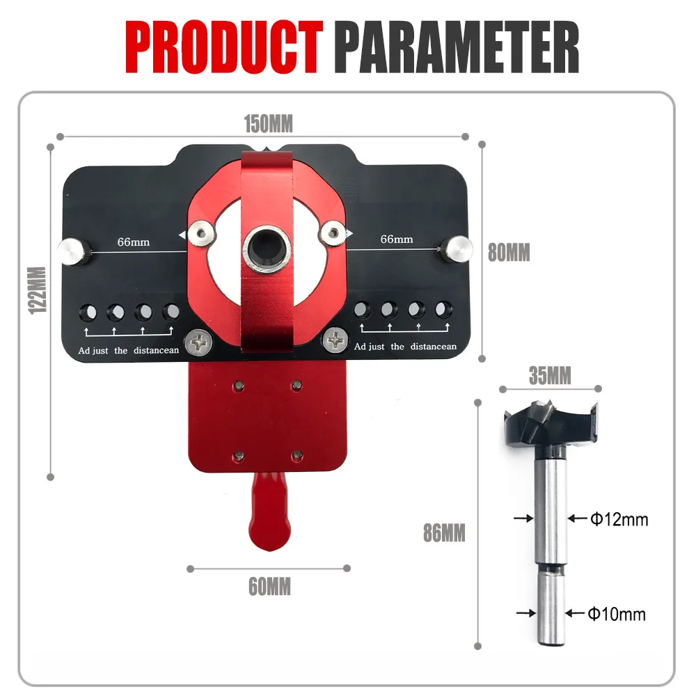 35mm Hinge Hole Cutter Drill Guide, Woodworking Punching Tool for Concealed Hinge Installation