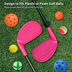 Golf Club with Oversize Club Head for Golf Yard Bucket Game Length Adjustable for Adults & Family Hit Plastic Foam Golf Balls