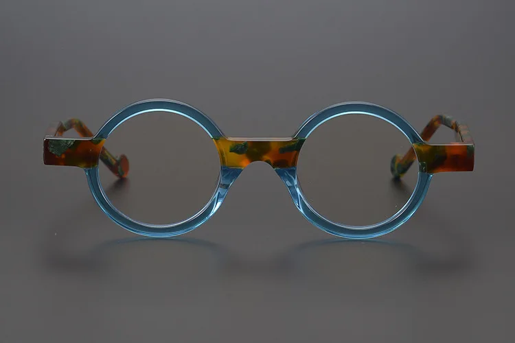 55104 Runde Acetat Brillen Rahmen Männer Myopie Brillen Frauen Optische Gläser Steampunk Brillen – Detail 9