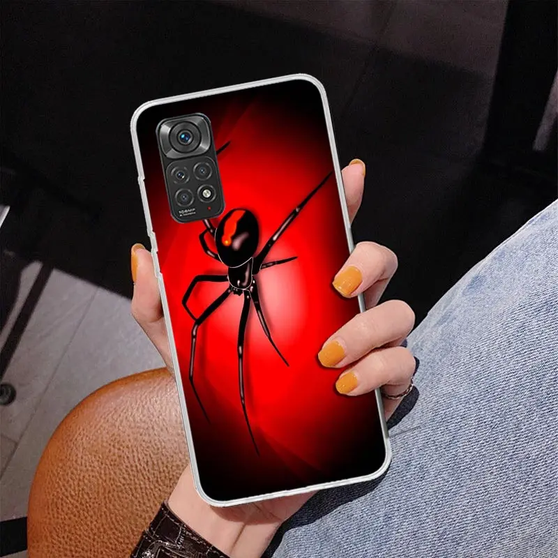 Black Widow Spider Insect Phone Case For Xiaomi Redmi Note 12 12S 13 14 11 11S 11T 10 11E Pro Plus 10S 14Pro Coque Shell Cover