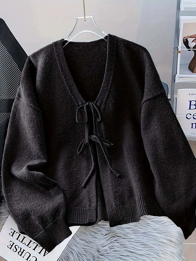 

Женский кардиган с дизайном в виде банта, универсальный, модный и удобный, подходит для ежедневных поездок, свиданий, отпуска.