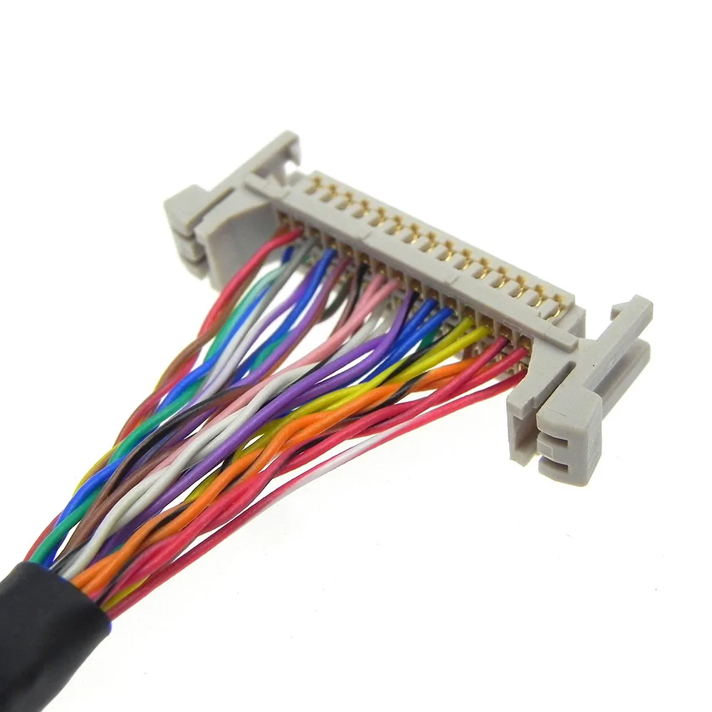 Custom 30Pin 1.25 mm Pitch DF13-30DS-1.25C LVDS Cable for Lcd Panel