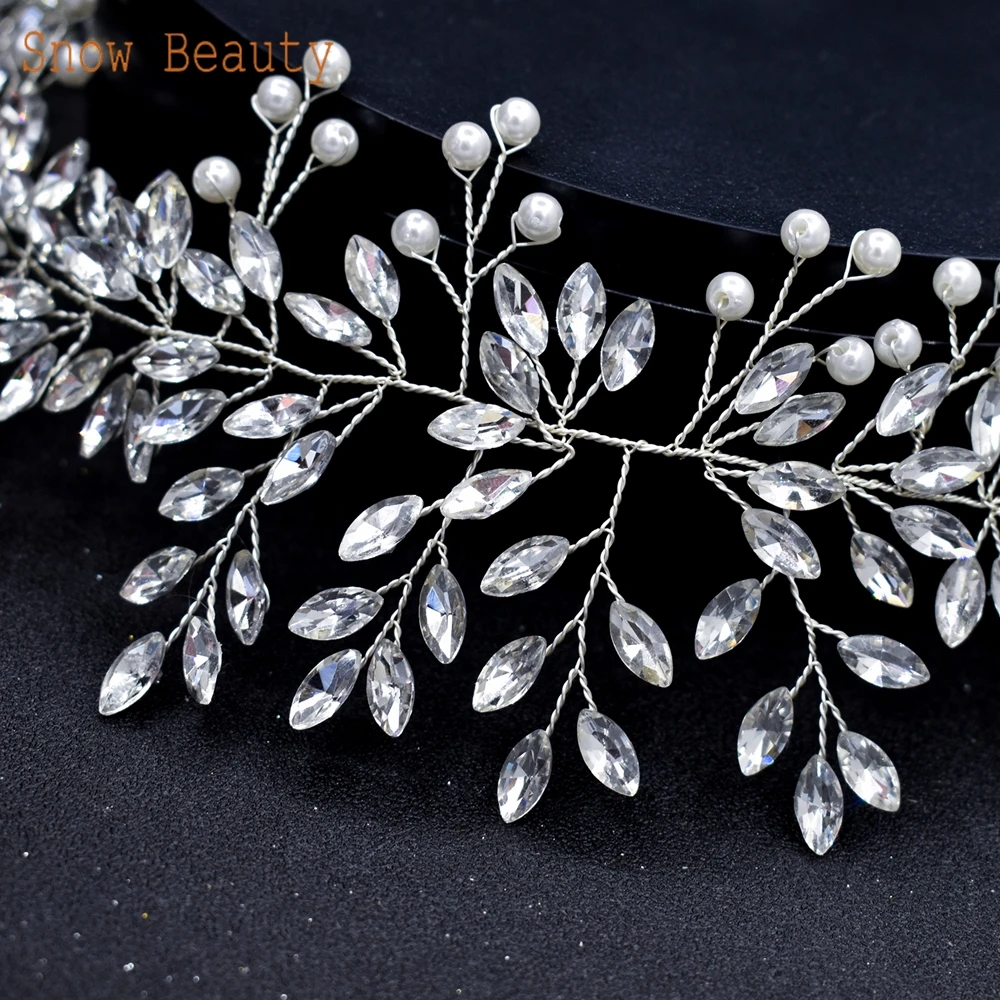 A301 Handgemaakte Bruiloft Haar Accessoires Prom Tiara Bridal Hoofdband Strass Haar Ornament Vrouwen Haarband Haar Sieraden Hoofddeksel