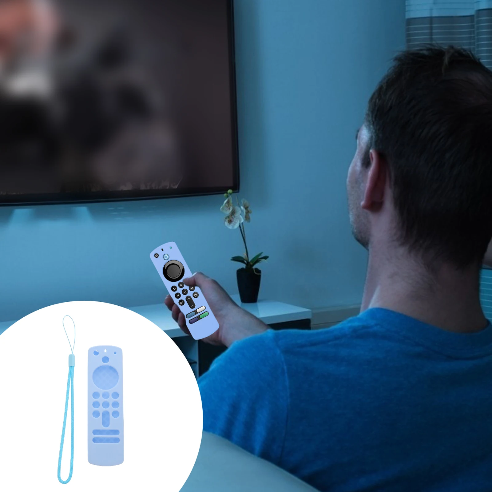 

Full Cover Voice Remote Protector Case Compatible for Alexa 3Rd Gen Shockproof Silicone Cover Water Washable Dirt Resistant Drop