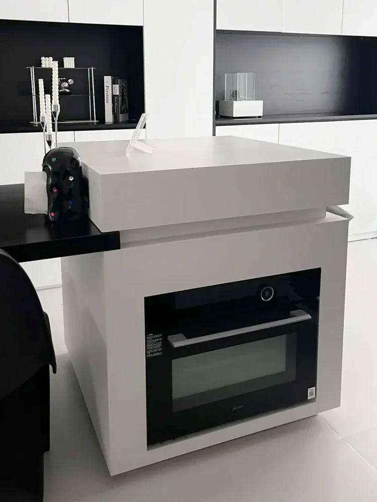 طاولة طعام على شكل جزيرة بلاطة صخرية بسيطة مدمجة، منصة توجيه منزلية لكبار السن #2