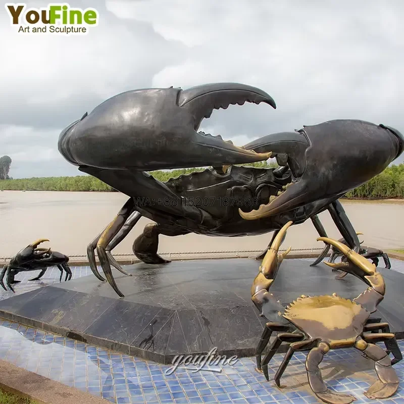 Wmwmnu for Famous Giant High Quality Outdoor Decorative Lawn Statue Bronze Crab Sculpture