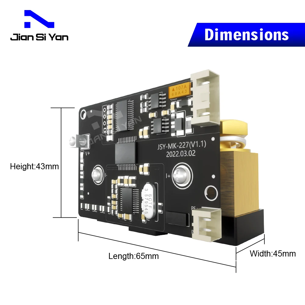 JSY-MK-227 100A RS-485 Bidirectional DC Single Phase Current Voltage Acquisition Module With Onboard Shunt