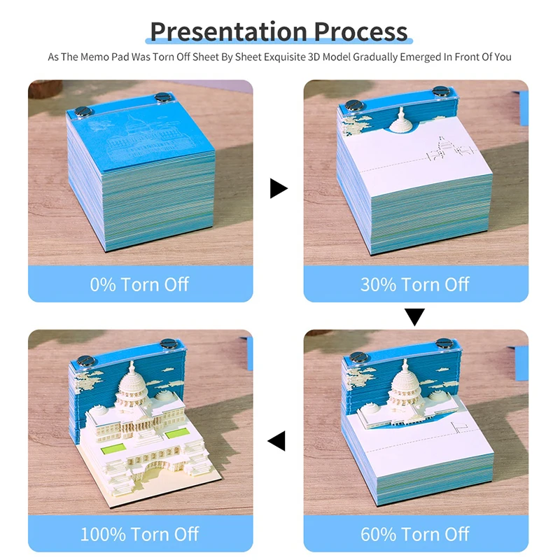 ثلاثية الأبعاد ورقة نحت الفن الحرف اليدوية مذكرة الوسادة المفكرة مكتب الديكور الإبداعية DIY بها بنفسك هدية الزخرفية لعيد الميلاد هووسورمينغ #3