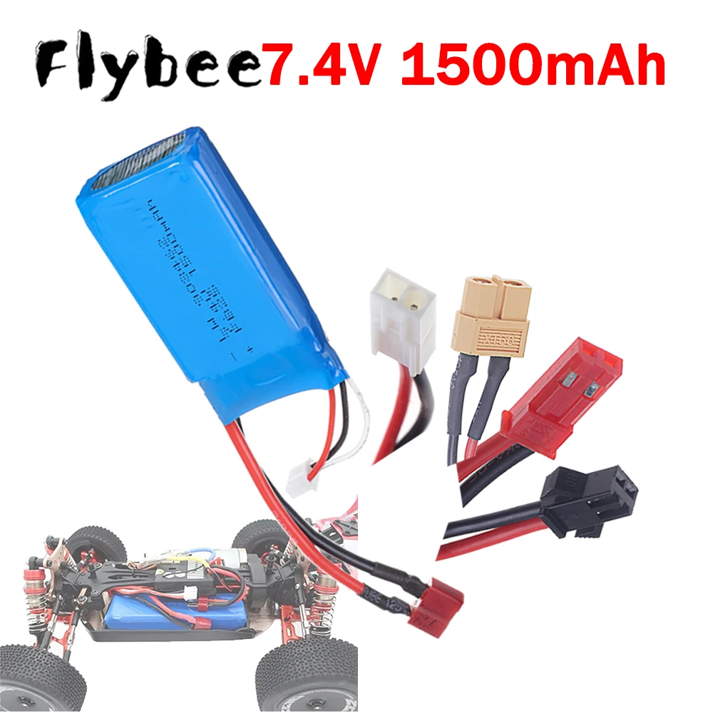 7.4V Lipo Battery For 144001 12428 12423 FT009 RC Car Boat Toys Parts 2S 903462 1500mAh 7.4 V Rechargeable Battery T/JST/SM