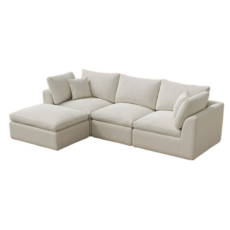

Compressed fabric segmented free combination sofa module PP cotton pillow sponge L-shaped large sofa