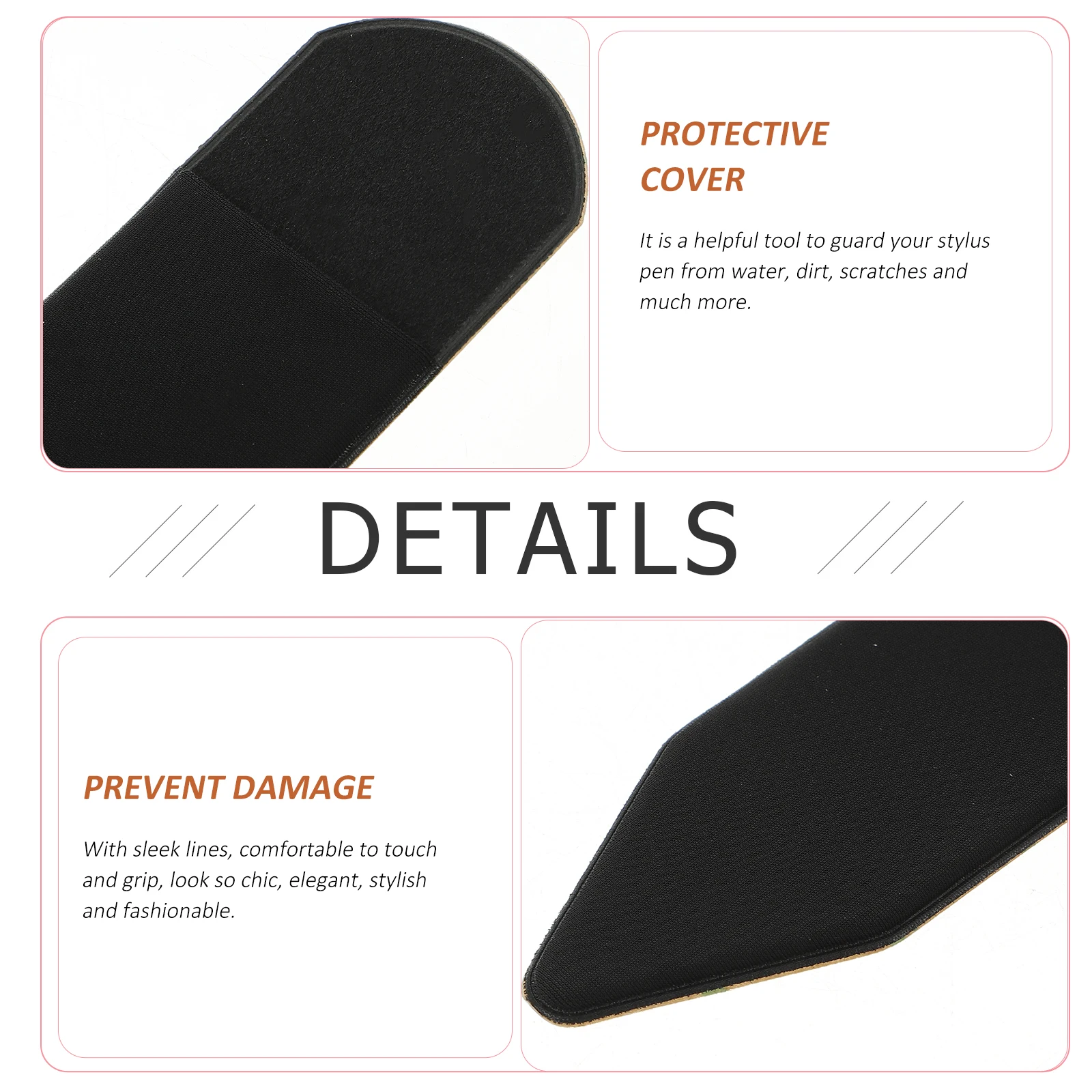 

2Pcs Stylus Pen Sleeve Protective Pouch Adhesive Holder for Tablet Scratch Water Stain Prevention Stylish Elegant Pen Protector