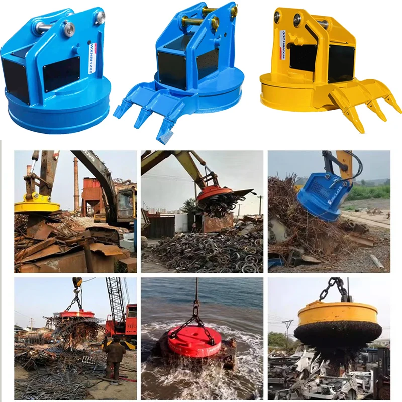 Excavator Hydraulic Lifting Magnet 15 Tons - 45 Tons Hydraulic Excavator Attachment Electric Lifting Magnet for Scrap Metal