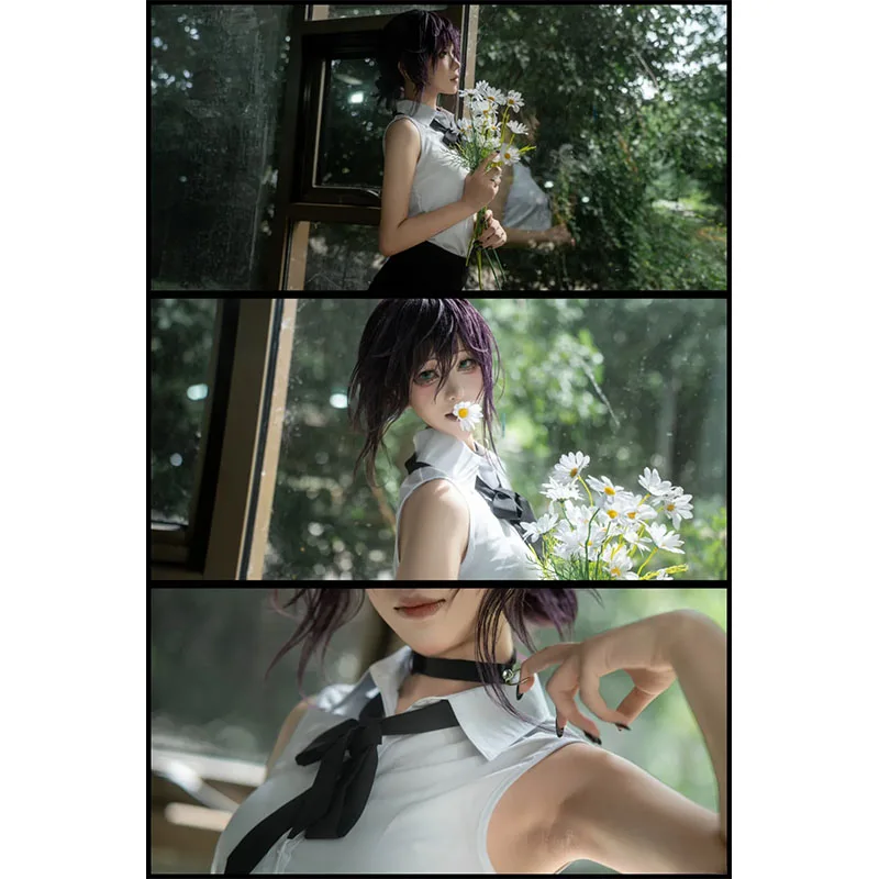 Anime Reze Cosplay Chainsaw Man Cosplay Costumes Shirt Shorts Necklace Socks Reze Suits Wig Halloween Carnival Cos Adult Women view 2