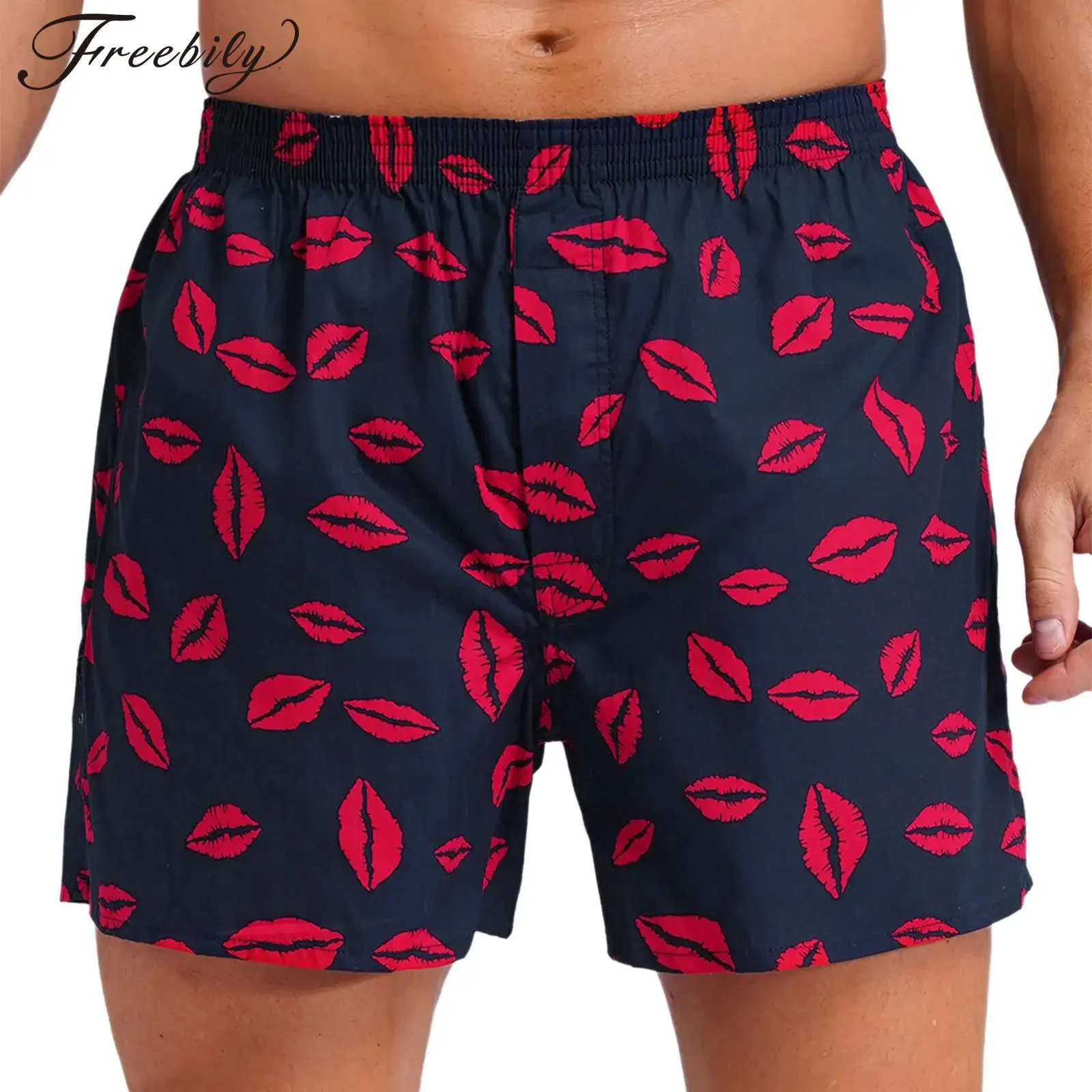 

Men Swimming Trunks Elastic Waistband Print Loose Boxer Shorts for Beach Pool Party Sports Jogging Fitness Loungewear Sleepwear