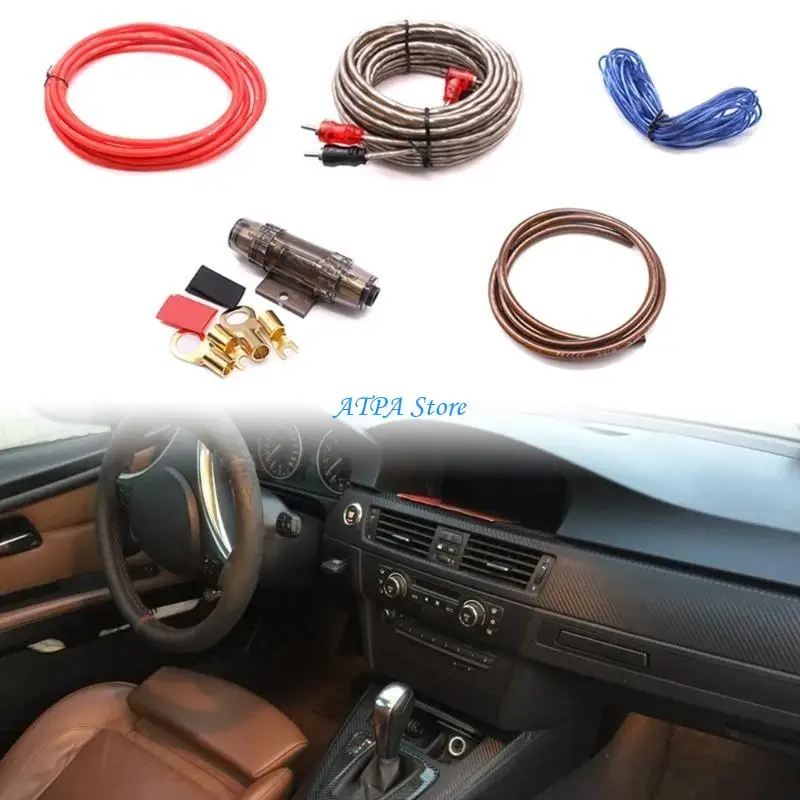 

U13C Автомобильный проводной усилитель 8GA Кабель питания Комплект кабелей питания для сабвуфера и динамика