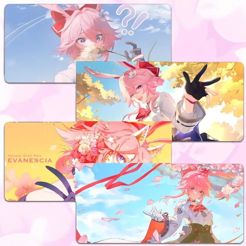 Game Character Honkai Star Rail Evanescia Mouse Pad Thick Lock Edge Gaming Desk Mat Large Size PC Mouse Pad Home decor