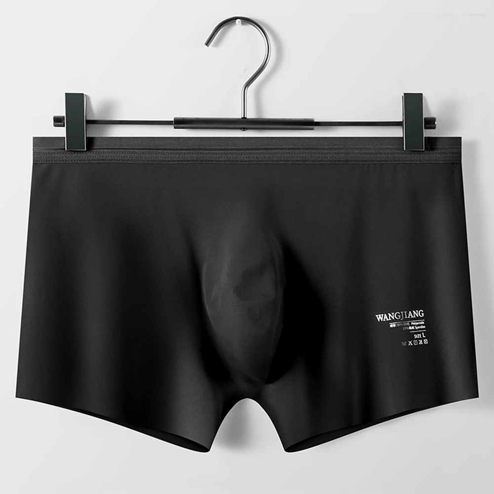 Men Ice Silk Briefs Thin Underwear Smooth Seamless Underpants Breathable Panties Peni Big Pouch Stretchshorts