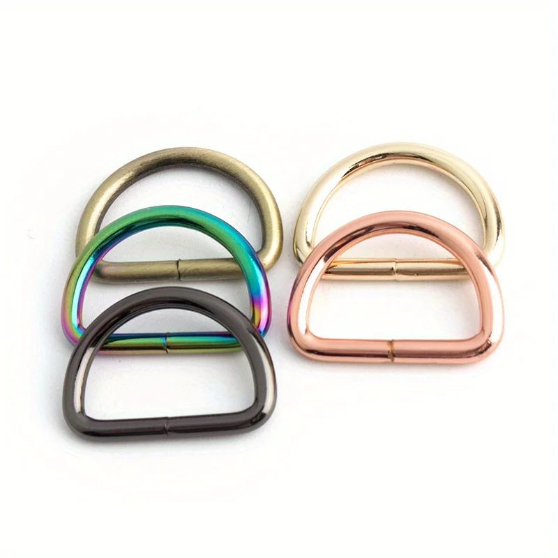 10PCS Bag metal D-ring buckle Bag strap adjustment buckle DIY hardware sewing accessories D-ring handbag webbing hook connector