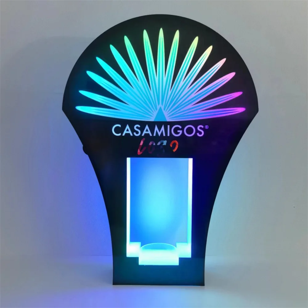 High-End Bespoke LED Bottle Display RackCustom Led Guitar Bottle Presenter VIP Service For Restaurant Bar Nightclub