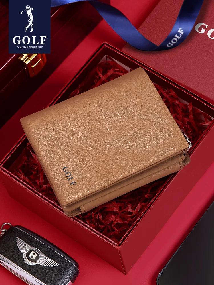 golf2026-new-genuine-leather-wallet-men's-busin-multi-card-large-capaci-money-clip-simple-versatile-classic-card-holder