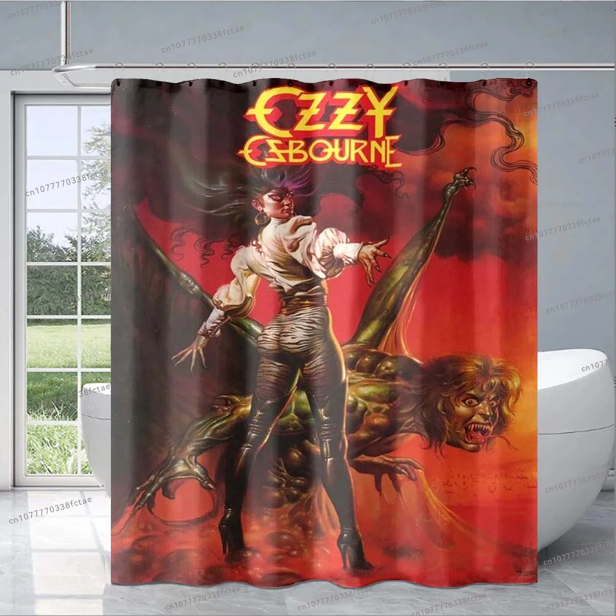 Ozzy Osbourne Retro Shower Curtain Heavy Metal Rock Singer Collage Pattern Shower Curtain Bathroom Decoration Shower Curtain