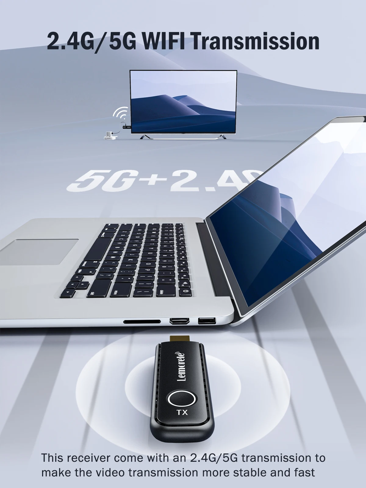 Lemorele sans fil HDMI Wifi émetteur récepteur 50M 1080P60Hz extension adaptateur d'affichage Dongle pour TV clé moniteur projecteur PC