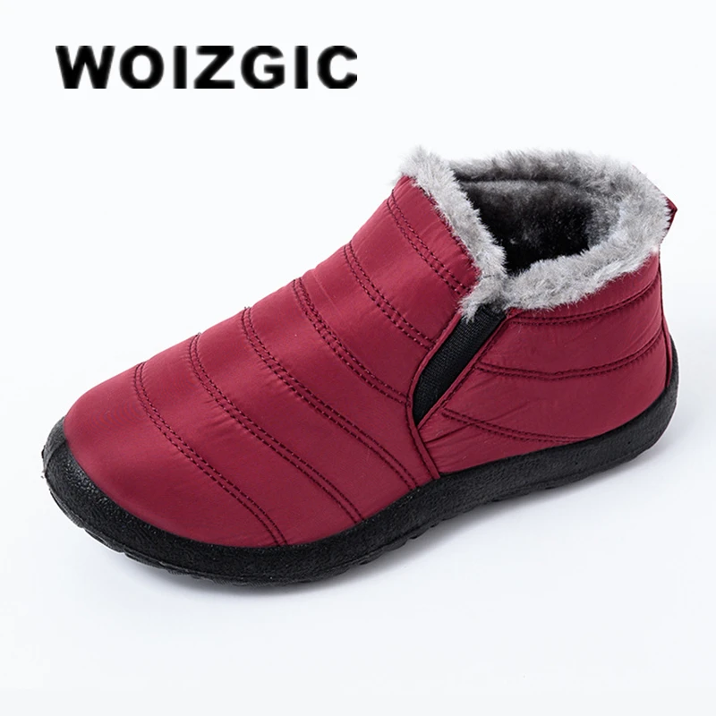 WOIZGIC impermeabile neve donna madre scarpe da donna piattaforma stivaletti inverno autunno peluche pelliccia calda antiscivolo morbida Botas Mujer