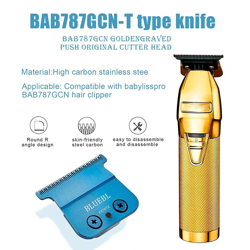 FX707Z Blue DLC Professional Replacement Trimmer Blade Hair Clipper Trimmer Barber Shop Titanium Cutter Head FX707
