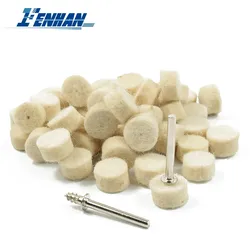 52pcs 13x7mm Wool Felt Polishing Buffing Wheel With 3.175mm Shank Mandrels Polishing Wheel For Dremel Rotary Tools Abrasive