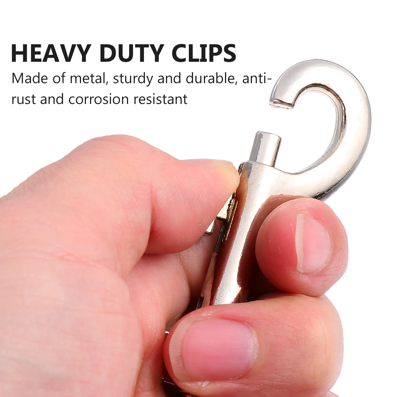 

4 pcs Double Ended Snap Hook Black Carabiner Clips Heavy Duty Long Trigger Hooks Metal Binding Hooks Chain Accessories