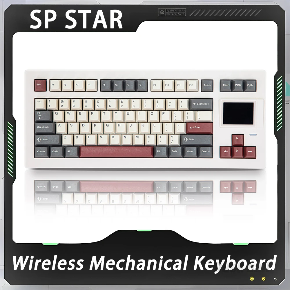 

SP STAR D82 PRO Wireless Gaming Keyboard Gasket Display Screen Three Mode Mechanical Keyboard Hot Swap RGB Backlit Pc Gamer Gift